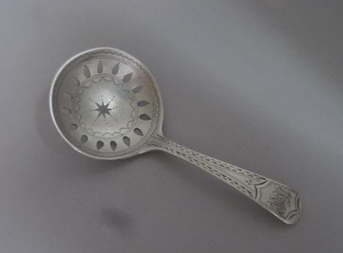 A very fine George III Caddy Spoon made in London in 1801 by George & Alice Burrows
