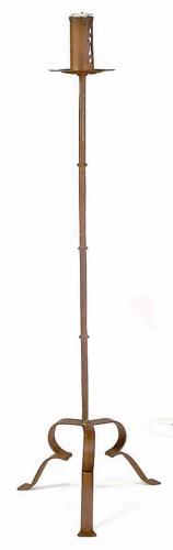 A late 19th/early-20th century, Spanish, wrought iron torchere