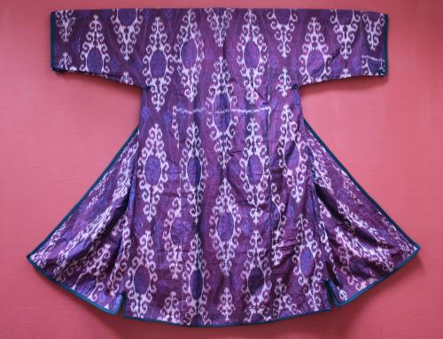 19th-century Uzbek Silk Ikat Robe