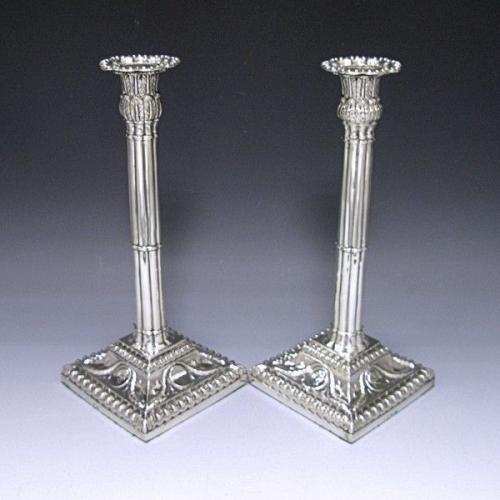Georgian silver candlesticks 1771 Chatterton