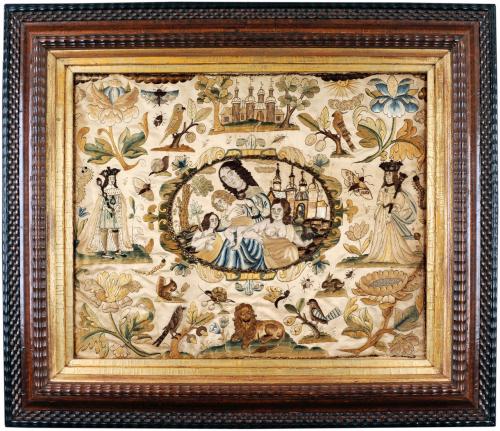 Silk Embroidered Picture, 17th Century