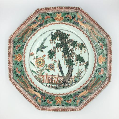 Large Chinese Famille Verte dish