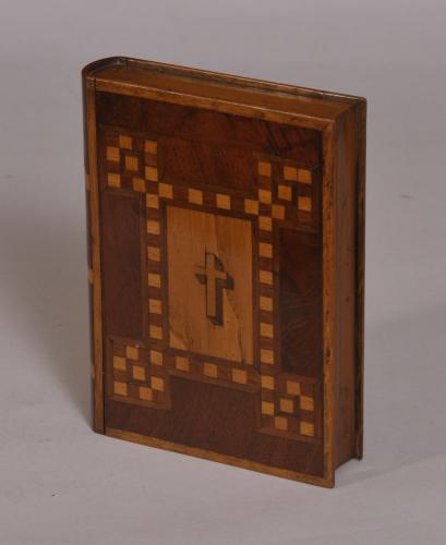 S/3771 Antique Treen 19th Century Mahogany Book Box