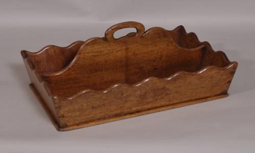 S/3775 Antique 19th Century Mahogany Two Division Cutlery Tray