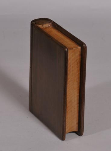 S/3950 Antique Treen 19th Century Mahogany and Satin Walnut Book Box