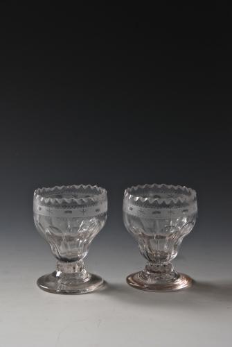 A pair of moulded salts. English c.1800