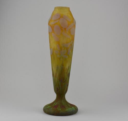 Art Nouveau Daum Monnaies du Pape cameo glass vase