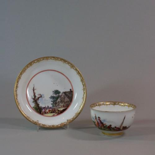 A Meissen teabowl and saucer, circa 1740