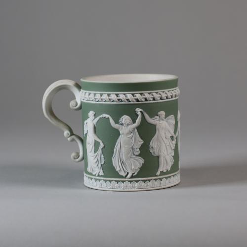 Wedgwood green jasperware coffee can, circa 1800