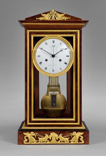 A fine French mahogany table regulator clock. Circa 1800