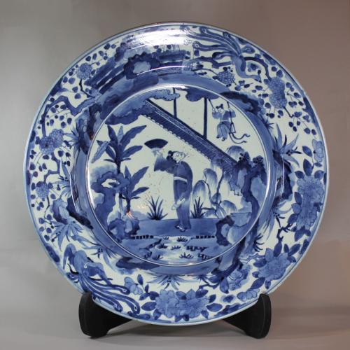 Japanese blue and white Arita charger