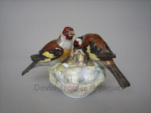Meissen porcelain Goldfinches, German 1890