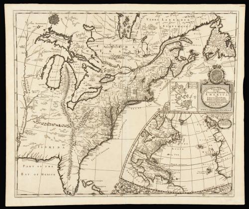 Separately issued map of English Colonial America