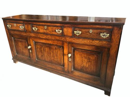 Oak cupboard dresser base, Circa 1780