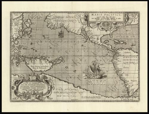 Ortelius's rare map of the Pacific, Asia, and America