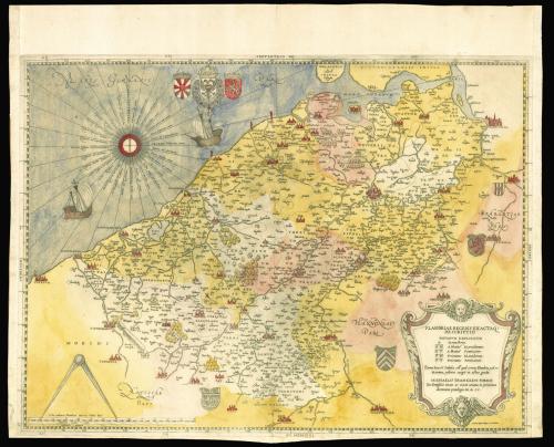 Tramezzino's rare map of Flanders in original colour