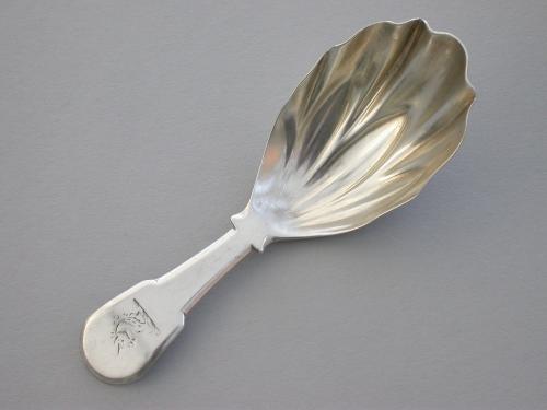 George III Silver Caddy Spoon - Acanthus Leaf Bowl