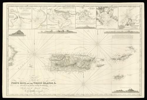 Rare chart of Porto Rico and the Virgin Islands