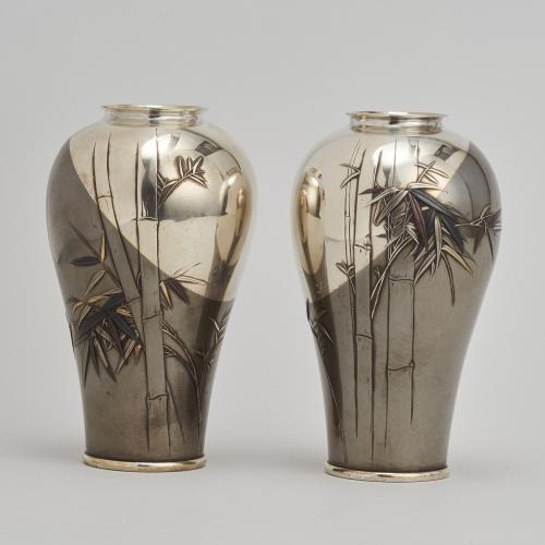Japanese Meiji Period Tsuiki vases