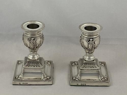 Antique silver candlesticks 1893 Hodd Bros