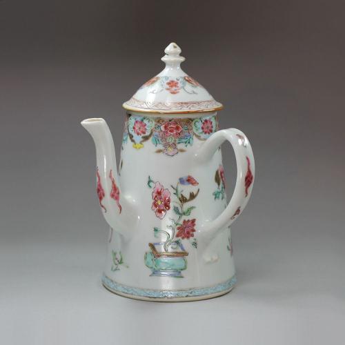 Chinese famille rose chocolate pot and a cover, Qianlong (1736-95)