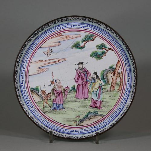 Chinese canton enamel dish, Qianlong (1736-95),