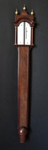 Francis Watkins - London. Fine George II mahogany Stick Barometer. c1750