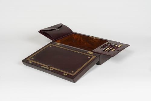 Burgundy Leather Bound Writing Box
