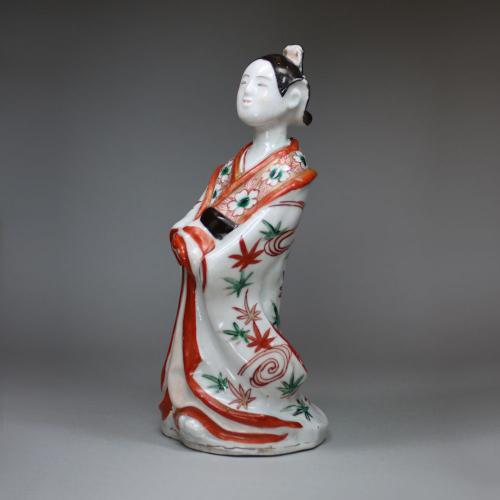 Small Japanese Imari figure of a Bijin 'beauty', Edo period, late 17th/early 18th century