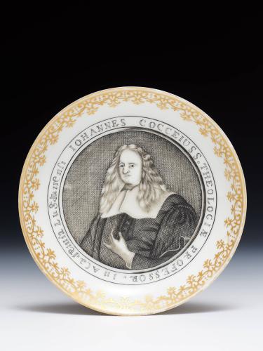 Chinese export porcelain saucer with the portrait of JOANNES COCCEIUS, Qianlong.
