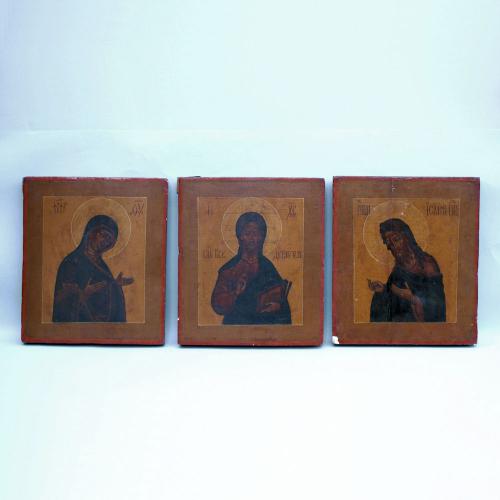 Russian triptych of the Deesis, 19th century