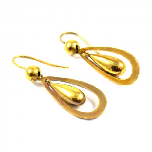 Victorian 15ct Gold Earrings c.1880