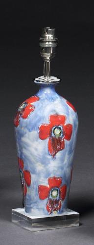 Lamp Table Cobridge Poppy and Ice Wildflower Vase Blue Green Red White