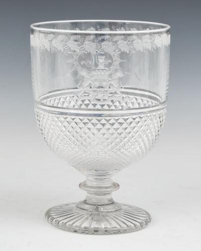 A Fine Diamond Cut and Engraved Regency Period Goblet