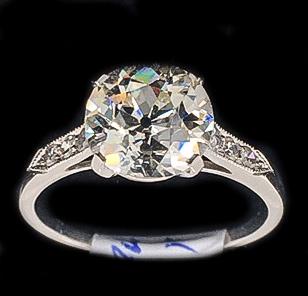 Platinum diamond single stone ring, circa 1910