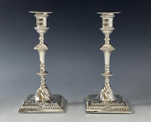 Hawksworth Eyre silver candlesticks candelabra 1905
