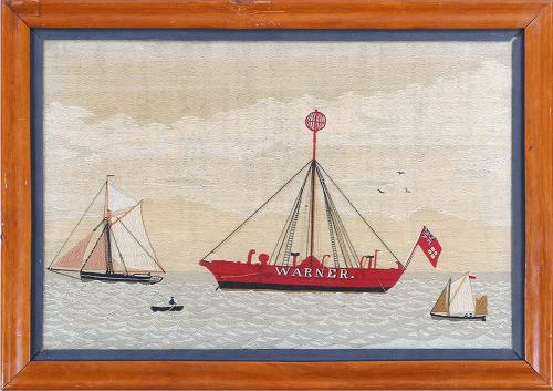 British Sailor's Woolwork Woolie of The Light Ship Warner, Circa 1890