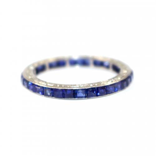 Art Deco Sapphire Eternity Ring c.1930 size L 1/2