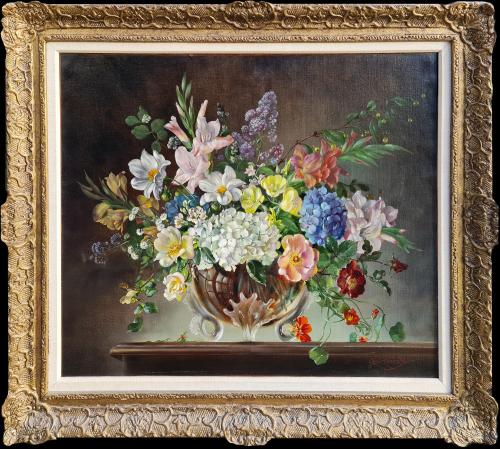 Cecil Kennedy (British born 1905) Bouquet of Flowers in a Glass Vase 