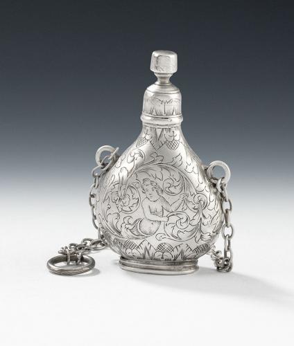 An extremely rare William & Mary Scent Flask made almost certainly in London circa 1690
