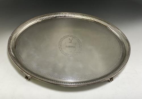 Elizabeth Jones Georgian silver salver tray 1783