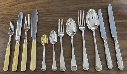 George Jackson silver cutlery flatware canteen feather edge