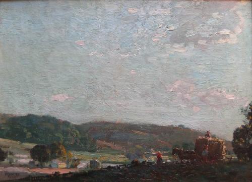 Stanley Royle haytime landscape oil painting