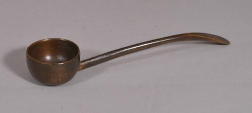 S/4510 Antique Treen 19th Century Fruitwood Toddy Ladle