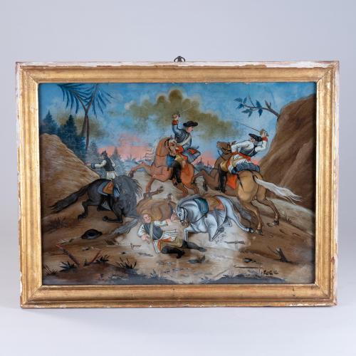 Early 18th Century Augsburg Reverse Glass Painting