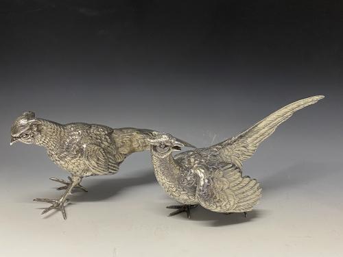 Large sterling silver pheasant models 