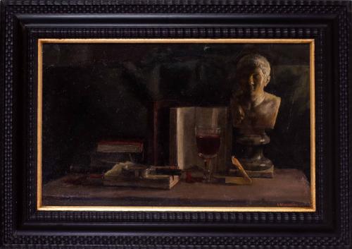 George Weissbort (Belgian / British, 1928 – 2013), A Glass of Wine in a Classical Study