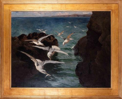William Holt Yates Titcomb (British, 1858 – 1930), Gulls at St. Ives Bay