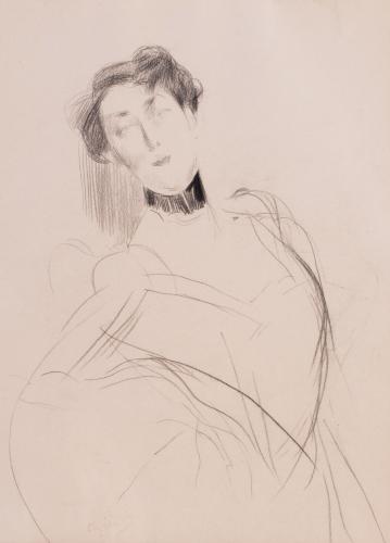 Giovanni Boldini (Italian, 1842-1931), Etude de Femme au Ruban Noir