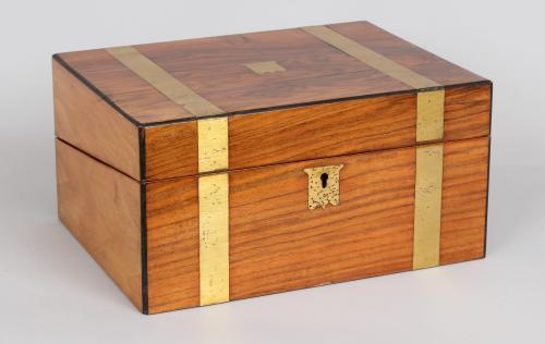 Victorian golden walnut writing box